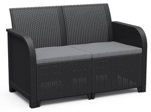 Outdoor-Sofa Grau - Kunststoff - Polyrattan - 63 x 74 x 63 cm
