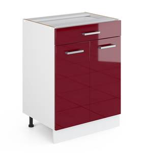 Meuble cuisine R-Line 30475 Bordeaux brillant - Blanc