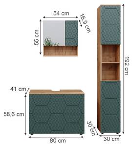 Badmöbel-Set Irma 47195 Grün - Sonoma Eiche Trüffel Dekor