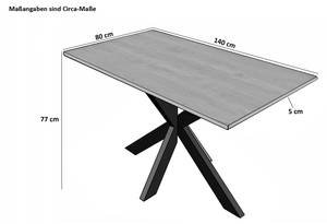 Esstisch TIM Akazie Dekor - Braun - 140 x 80 cm