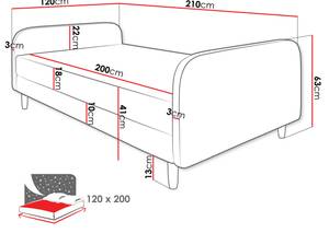 Boxspringbett Hot III Grau - Breite: 120 cm