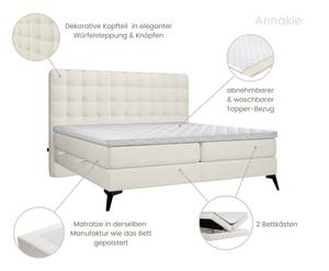 Boxspringbett Annakie Bonell Federkern Hellgrau - Breite: 120 cm