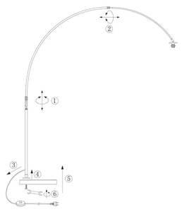 Bogenlampe Set Sparkled Light Braun - Metall - Naturfaser - 25 x 240 x 25 cm