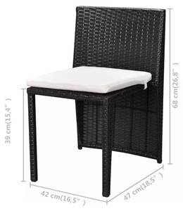 Bistro-Set-k04 ( 3-tlg ) Schwarz