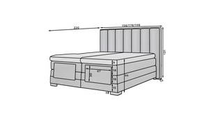 Boxspringbett SAFINA Rosé - Breite: 198 cm