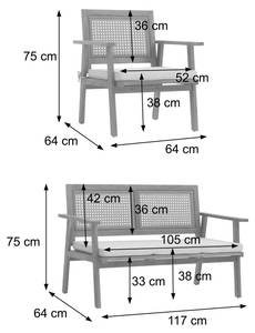 Garten-Garnitur MVG-N46 (4-teilig) Cremeweiß