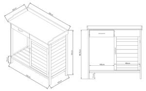 Pflanztisch Aliano Grau - Metall - Massivholz - Holzart/Dekor - 98 x 94 x 48 cm