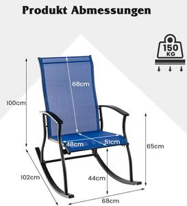 Schaukelstühle ZB33510ZK-4DE (2er Set) Blau - Metall - 68 x 100 x 102 cm