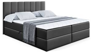 Boxspringbett MOETI Hochglanz Schwarz - Breite: 200 cm - H4