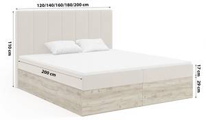 Boxspringbett Jessen Hellbraun - Breite: 180 cm