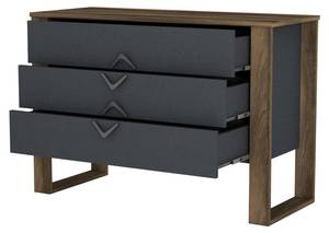 Sideboard Bumerang Walnuss Anthrazit Blau - Holzwerkstoff - 110 x 76 x 45 cm