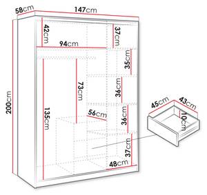 Kleiderschrank Bali D3 Eiche