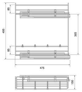 Suprastar Ausziehbarer Flaschenhalter Grau - Metall - 50 x 16 x 56 cm