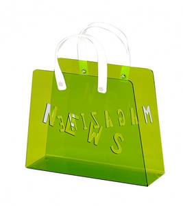 Porte-revues sac vert - FUNNY VERT Vert - Matière plastique - 33 x 31 x 11 cm