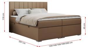 Boxspringbett ALLY Breite: 160 cm - H3 - Kunstleder