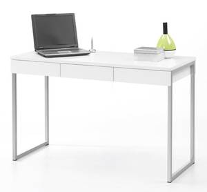 Schreibtisch Fula Weiß - Holz teilmassiv - 126 x 76 x 52 cm