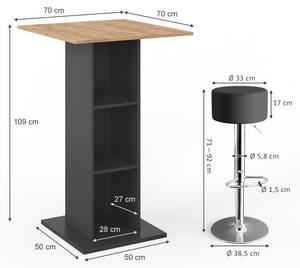 Set de table de bar Rodeo 35219 Anthracite