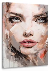 Tableau Canvas VISAGE Portrait Peinture 40 x 50 x 50 cm