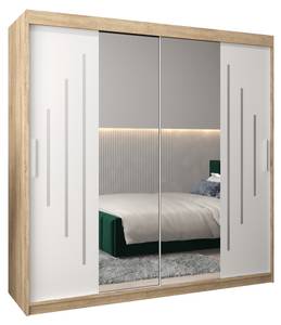 Armoire à portes coulissantes york 1 Imitation chêne de Sonoma - Blanc - Largeur : 200 cm - 2 porte