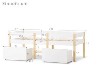 Kinderbett mit Rausfallschutz Mara Ⅰ Tiefe: 208 cm