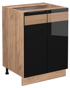 Küchenunterschrank Fame-Line 46254 Schwarz - Braun - Holzwerkstoff - 60 x 82 x 60 cm