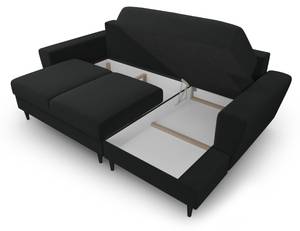 Schlaf-Ecksofa + Box MOGHAN 4 Sitzplätze Schwarz