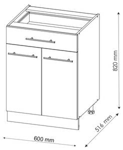 Meuble cuisine Fame-Line 34777 Bordeaux brillant - Blanc