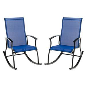 Schaukelstühle ZB33510ZK-4DE (2er Set) Blau - Metall - 68 x 100 x 102 cm