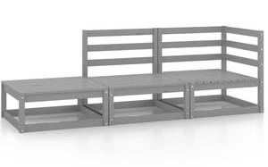 Garten-Lounge-Set (3-teilig) 3009909-1 Grau - Massivholz - Holzart/Dekor - 70 x 30 x 70 cm