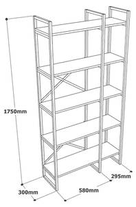 Bücherregal Dfiorind Braun - Holzwerkstoff - 30 x 175 x 88 cm