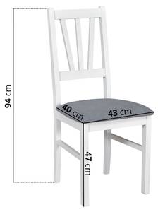 Stuhl BOS 5 (4er Set) Schlammeiche Dekor - Weiß - 4er Set