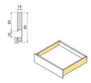 Schublade Vertex 3D 3187912 Weiß - Tiefe: 53 cm