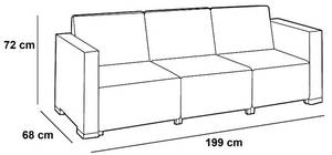 Loungeset California (4-teilig) Grau - Kunststoff - 199 x 72 x 68 cm