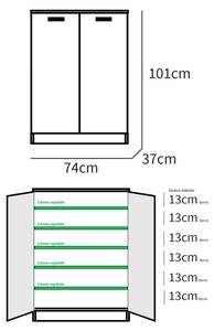 Mehrzweckschrank BRI-6078 Braun - Holz - Weiß