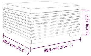 Garten-Lounge-Set 3028565-7 (5-teilig) Grau - Massivholz - Holzart/Dekor - 69 x 60 x 69 cm