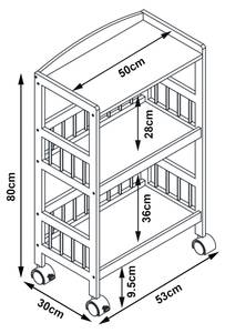 Servierwagen Huddinge Beige - Bambus - 53 x 80 x 30 cm