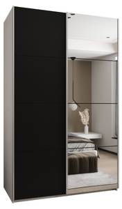 Armoire Lux 3 Noir - Argenté - Blanc - Largeur : 160 cm