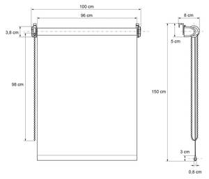 Verdunkelungsrollo Braun 100x150 cm Braun - Metall - 8 x 150 x 100 cm