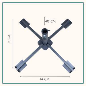 Sonnenschirm Sockel Zusammenklappbarer Schwarz - Metall - 14 x 40 x 14 cm