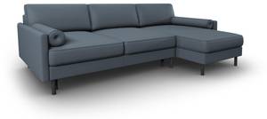 Schlaf-Ecksofa + Box SCOTT 5 Sitzplätze Blau