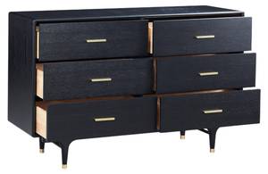 Commode STILIG COD140 6D Noir - Bois manufacturé - Matière plastique - 140 x 88 x 45 cm