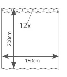 Duschvorhang 421533 Kunststoff - 180 x 200 x 180 cm