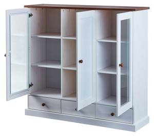 Wright Vitrinenschrank Weiß - Massivholz - 131 x 120 x 39 cm