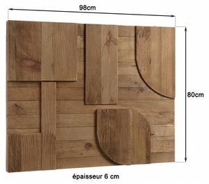 Wanddekoration ANDRIAN Braun - Massivholz - 6 x 80 x 98 cm