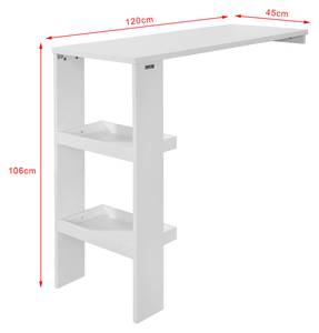 Table Haute Table de Bar FWT55-W Blanc - Bois manufacturé - 120 x 106 x 45 cm