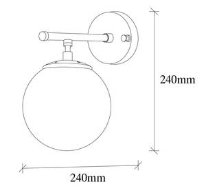 Wandleuchte Metall - 1 x 24 x 15 cm