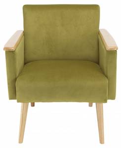 Samt Sessel hellgrün Grün - Textil - 76 x 79 x 71 cm
