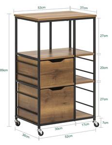 Küchenwagen FKW111-PF Braun - Holzwerkstoff - 53 x 89 x 37 cm