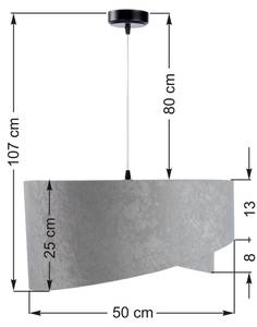 Hängelampe MADAN Grau - Weiß - Metall - Textil - 50 x 25 x 50 cm