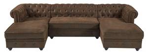 Sofa CHESTERFIELD Braun - Textil - 163 x 72 x 290 cm